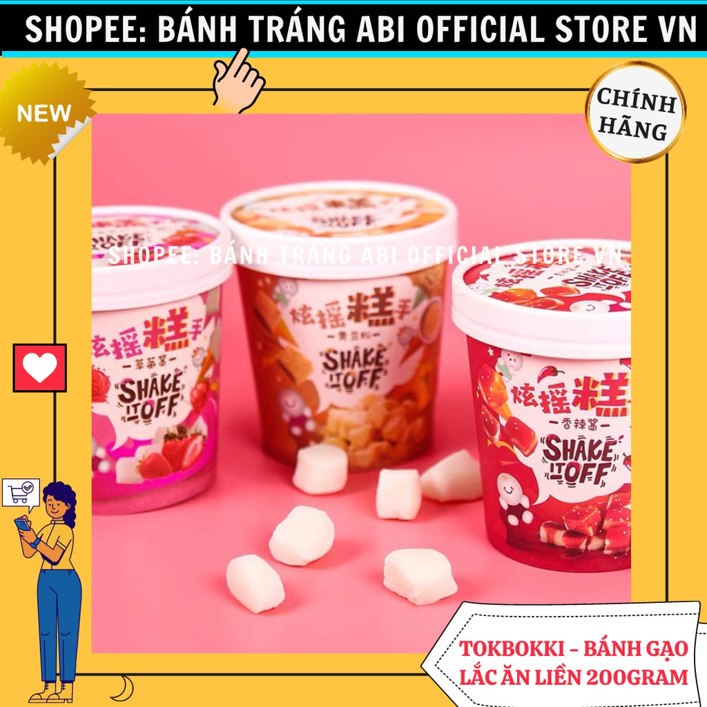 BÁNH GẠO TOKBOKKI LẮC SHAKE OFF MIX 3 VỊ ĂN LIỀNCỐC 140g