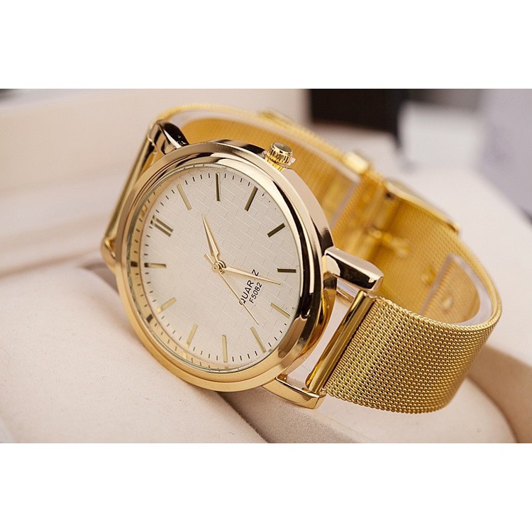 Đồng hồ nam dây thép không gỉ gold GV