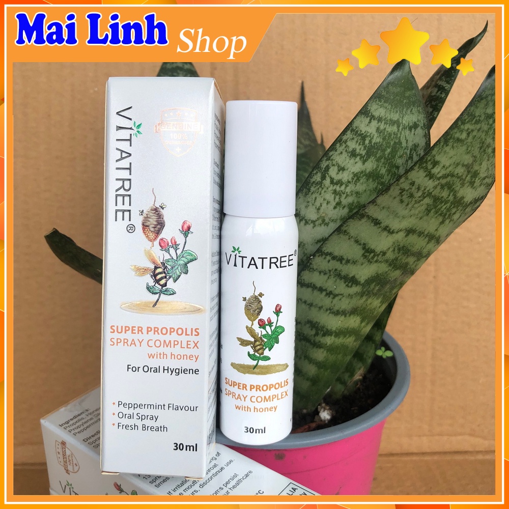 Chai Xịt Keo Ong Vitatree ÚC - Giảm Đau Họng - 30ml - Mẫu mới 2021