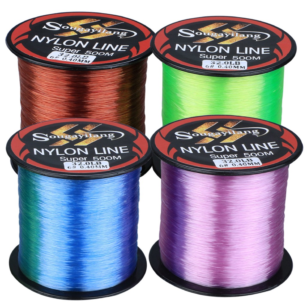 Cuộn dây câu cá bằng Nylon 500M 11LB-36.3LB mịn bền bỉ chất lượng cao