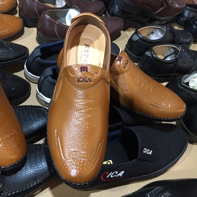 Giày lười nam cao cấp chất da bò mềm mại đế cao su khâu chỉ dù chắc chắn phong cách trẻ trung đơn giản dễ phối đồ