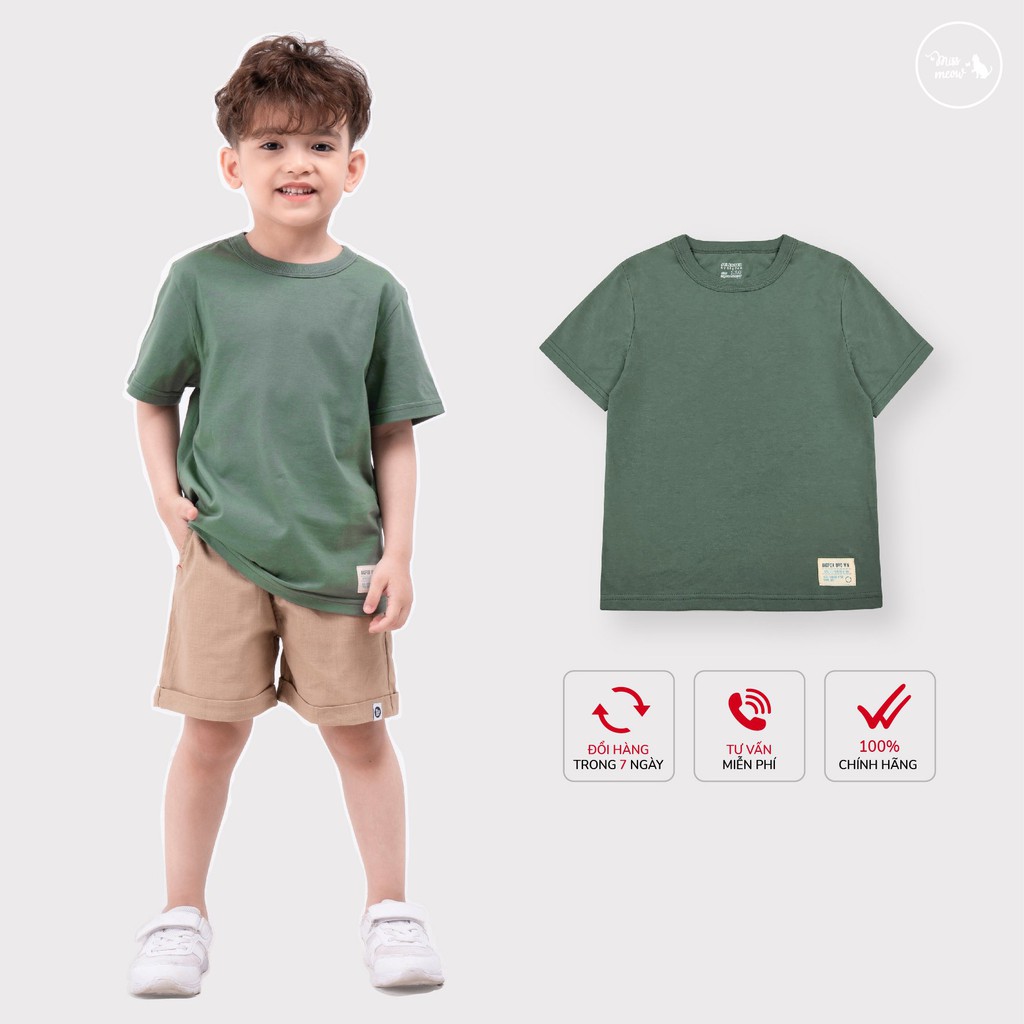 Áo Thun Trơn Cho Bé Trai Màu Xanh, Vàng, Trắng, Đỏ, Ghi Chất Liệu Cotton Mền Mịn Size Trẻ Em 3,4,5,6,7,8 Tuổi