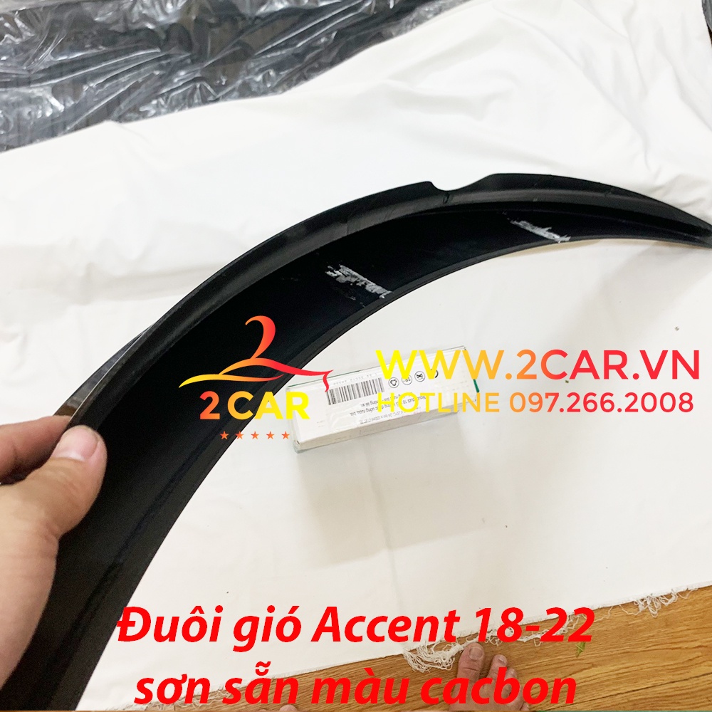 Đuôi gió liền cốp, đuôi cá CARBON xe Hyundai Accent đời 2018 2020 2021 2022 2023 sơn sẵn màu CACBON cao cấp