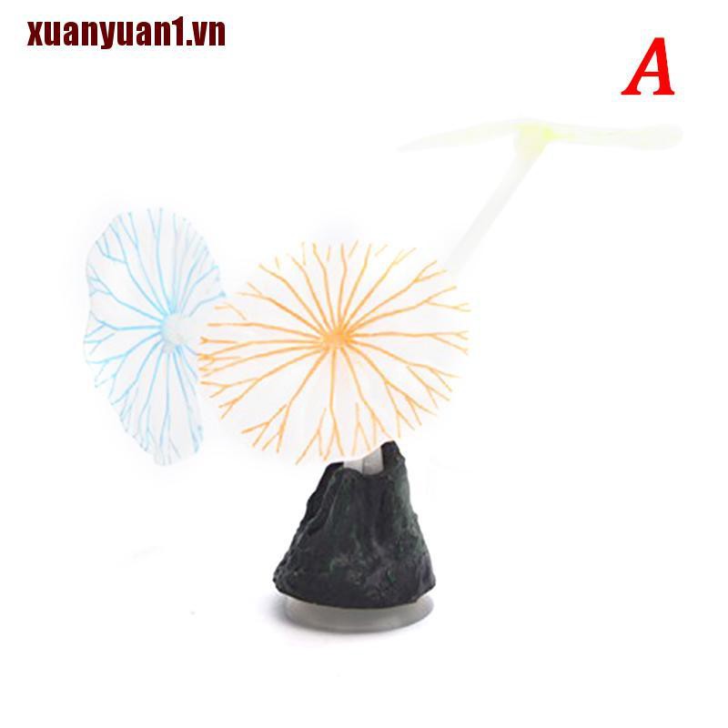 [XUANYUAN1] Đèn Phản Quang San Hô Hình Nấm Lá Sen / Lá Sen Trang Trí Bể Cá