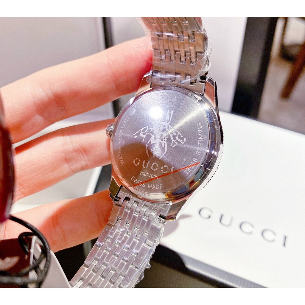 ĐỒNG HỒ NỮ Gucci_G_Timeless DÂY THÉP VỎ BẠC MÀU MẶT TRẮNG, XANH , ĐEN phong cách trẻ trung , khỏe khoắn năng động