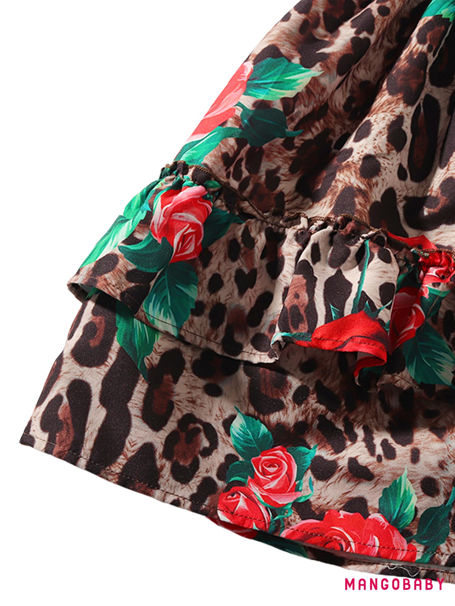 Đầm Hai Dây Dáng Chữ A In Họa Tiết Da Báo Phối Bèo Thời Trang Mùa Hè Cho Nữ