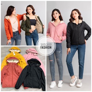 ÁO GIÓ NỮ 2 LỚP CÓ TÚI CUỘN TIỆN DỤNG LÓT LÔNG CỪU BÔNG TRẮNG, SIÊU ẤM, CHỐNG NƯỚC, GIÓ, BỤI 5 MÀU ❤️ HOT ❤️