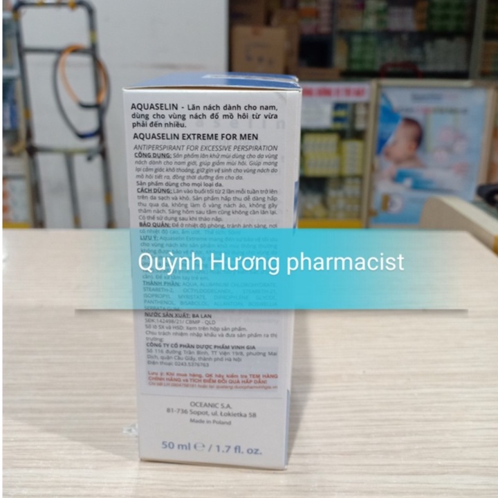 Lăn khử mùi AQUASELIN FOR MEN 50ml dành cho nam