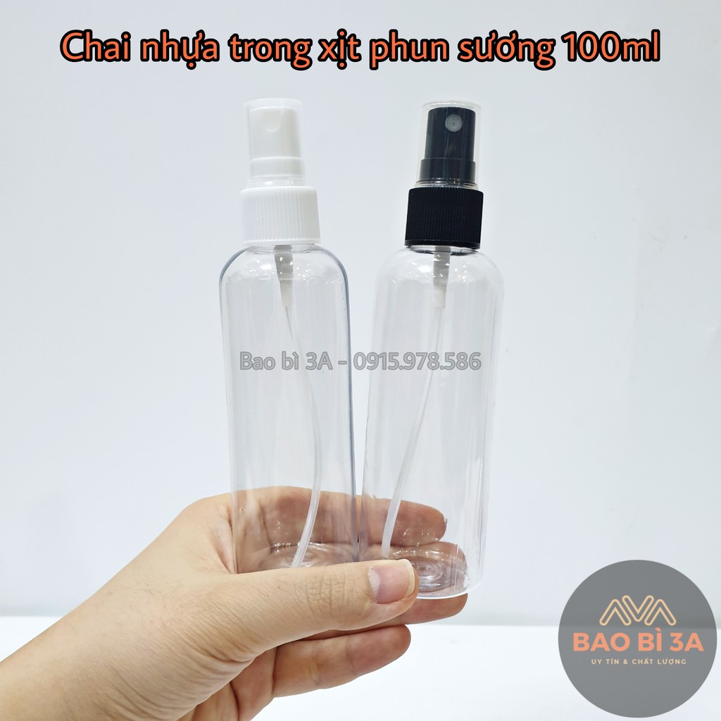 Chai xịt phun sương nhựa trong 100ml