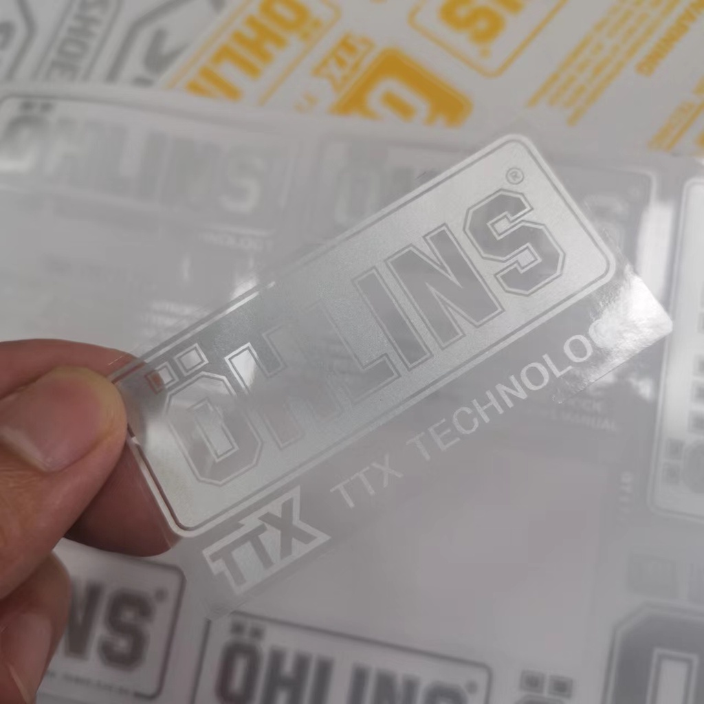 Nhãn dán giảm xóc ohlins cho đề can xe máy vinyl không thấm nước logo dán chuyển trong suốt