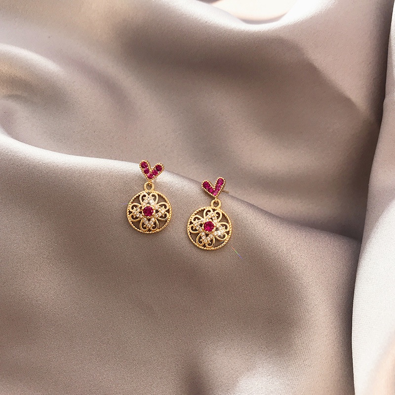 Bông tai đính đá zircon thời trang Hàn Quốc cho nữ