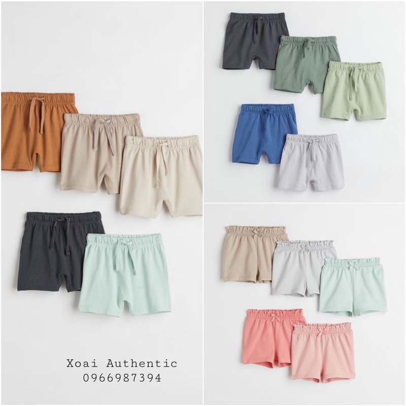 Set 5 quần đùi bé trai bé gái HM auth