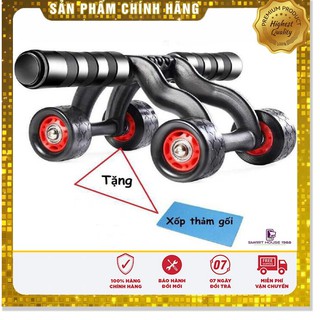 [❤️LOẠI XỊN❤️] CON LĂN 4 BÁNH TẬP CƠ BỤNG - TẶNG THẢM LÓT CÓ VÂN CHỐNG TRƯỢT LOẠT TỐT NHẤT