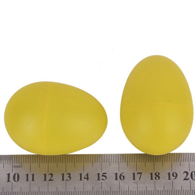 1 Pair Plastic Percussion Musical Egg Maracas Shakers yellow