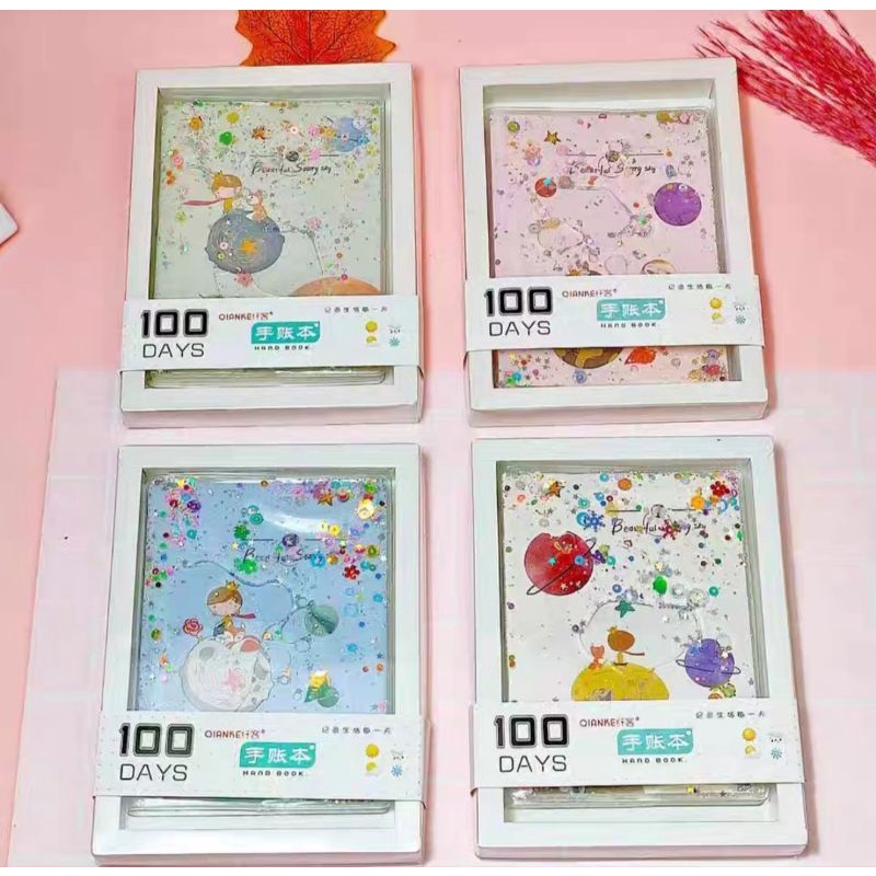 SỔ BÌA NƯỚC KIM TUYẾN KHỔ A6 NHIỀU MẪU (Sổ cỡ 14,5cm)