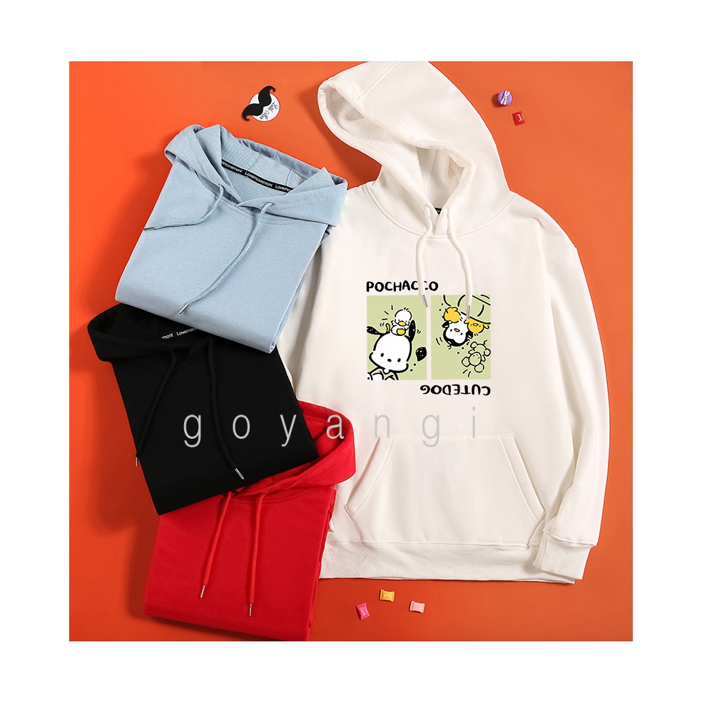 Áo hoodie Chó và cánh cụt oversize Unisex phong cách Hàn Quốc