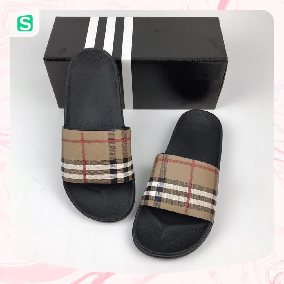 Hàng Loại 1 -  Dép Nam L..V đế đúc kẻ karo ,dép lê quai ngang nam họa tiết caro có 2 màu cho anh em