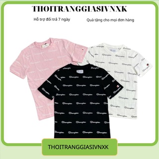 Áo thun cổ tròn CHAMPION, áo phông tay lỡ nam nữ unisex