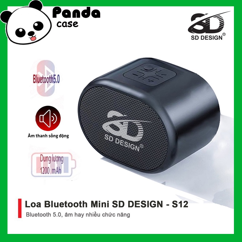 Loa Bluetooth Mini Không Dây S12 Chính Hãng SD-Design Hỗ Trợ Cắm Thẻ Nhớ Và USB - Âm Thanh Chất Lượng – Panda Case