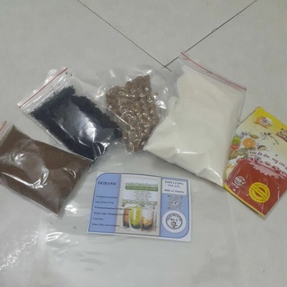 Sét trà đường đen(đường đen, Trà đen, sữa, trân châu, rau câu)