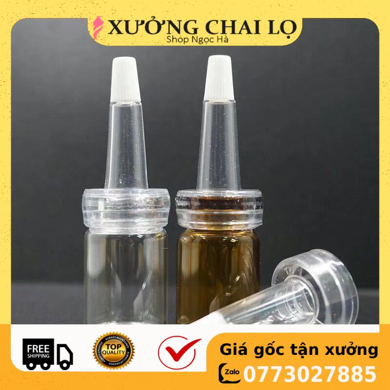 Chai lọ chiết serum 5ml/10ml, chai nhọn chiết tinh chất bộ 3 nút