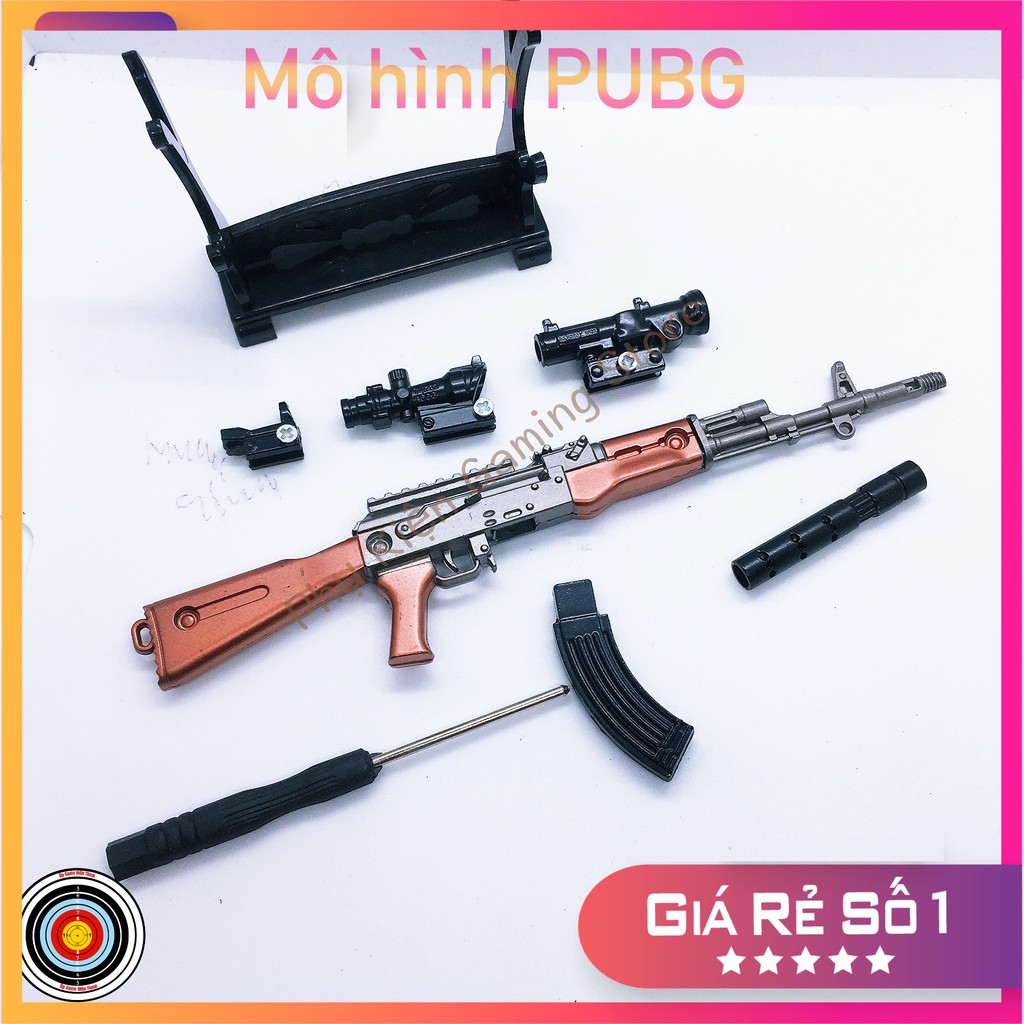Mô hình súng pubg kim loại lắp ráp AKM Original dài 20cm mô phỏng giống thật trong game