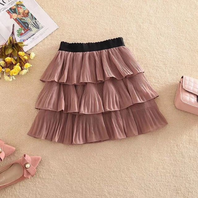 CHÂN VÁY XÒE NGẮN CẠP CHUN 3 TẦNG DẬP LY BÁNH BÈO | BigBuy360 - bigbuy360.vn