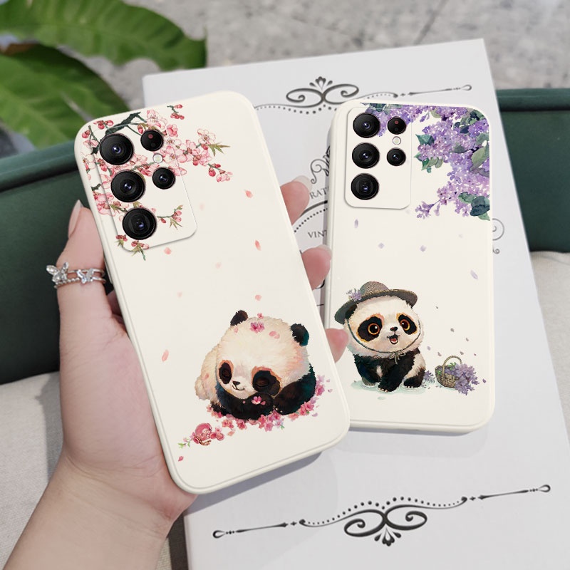 Dễ Thương Ốp Điện Thoại Họa Tiết Gấu Trúc Sáng Tạo Cho samsung galaxy s23 s22 fe ultra plus