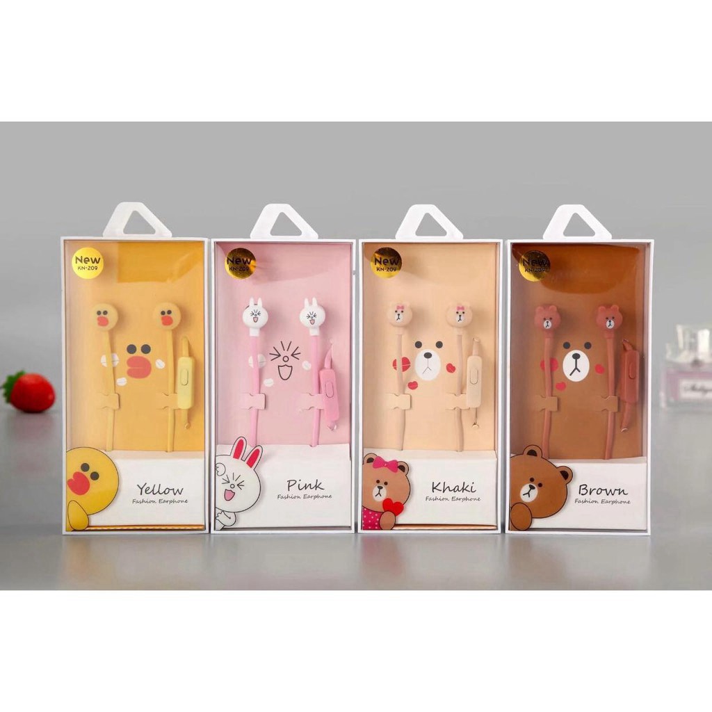 tai nghe gấu brown thỏ cony vịt sally kn-209 tai nghe cute tai nghe dễ thương