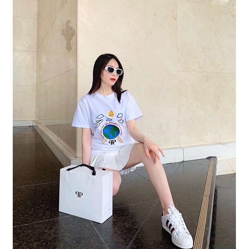 PRIORITY Sunny T-shirt/ Áo thun trắng thêu PRIORITY