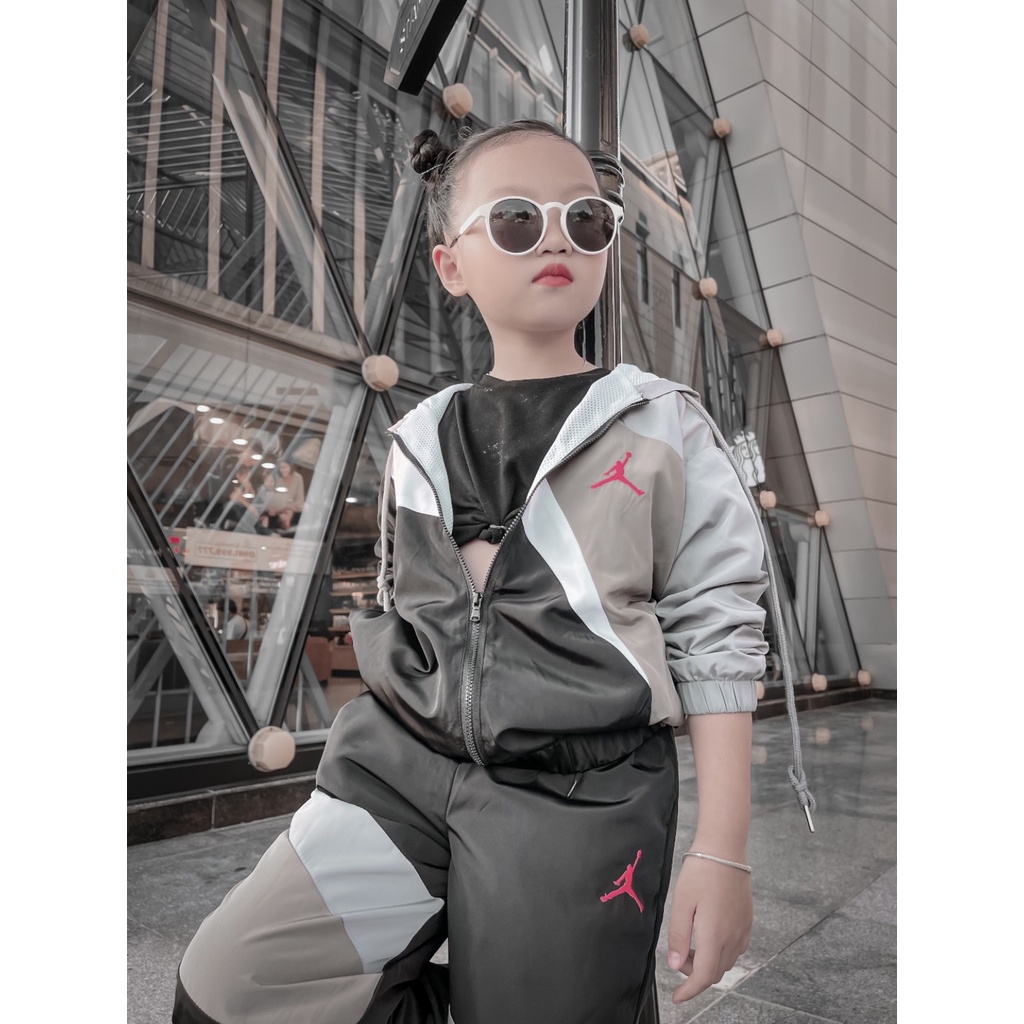 (HÀNG XUẤT XỊN) Gió Kid J0RDAN Hàng nét gió dày đẹp đanh mịn, có mũ, Size 90-150 (10-40kg) Bé gái &amp; Bé trai