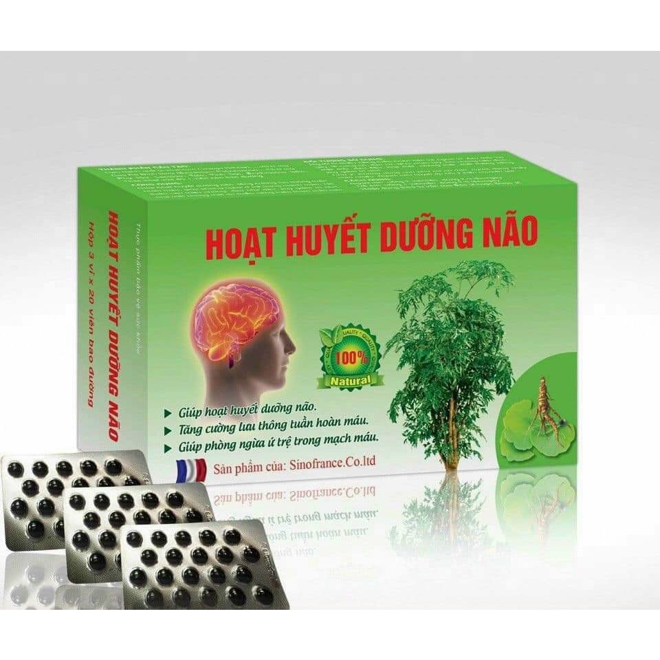 Viên Uống Hoạt Huyết Dưỡng Não Giúp Tăng Cường Trí Nhớ, Giảm Đau Đầu, Chóng Mặt, Rối Loạn Tiền Đình, Mất Ngủ 100 viên