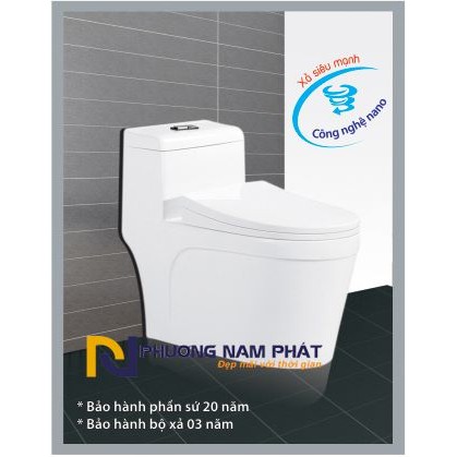 Bồn Cầu 1 Khối Kassani Thái Lan 2395 Phương Nam Phát XẢ XOÁY 2 LỚP KẾT HỢP XẢ ĐẨY NƯỚC MẠNH MEN NANO CAO CẤP