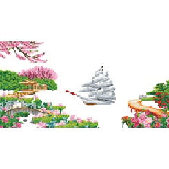 ❤SALE❤ Tranh thêu chữ thập Thuận Buồm Xuôi Gió Lv3355-3356-3357