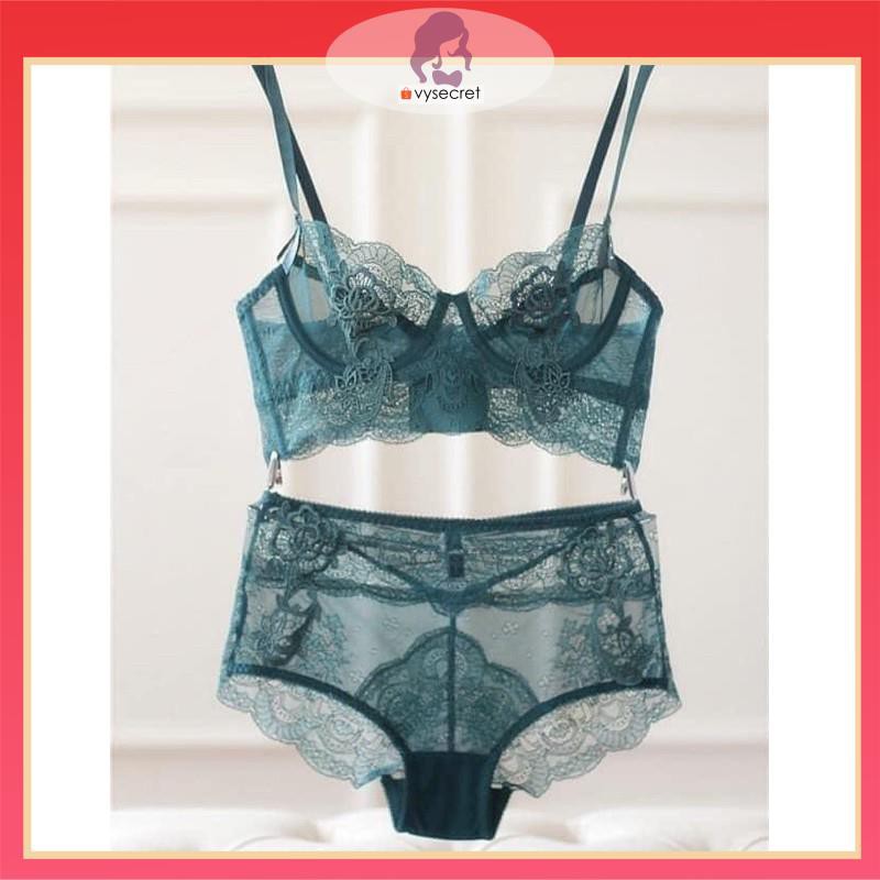 BỘ ÁO LÓT REN CAO CẤP 🔥KÈM QUÀ TẶNG 🔥 Bộ lót charm hoa hồng có gọng không mút đệm,ôm ngực nâng ngực cực đỉnh. | BigBuy360 - bigbuy360.vn