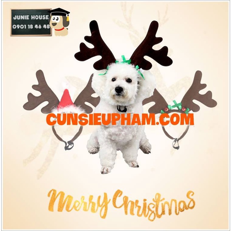 Nón tuần lộc Noel Giáng sinh cho chó mèo