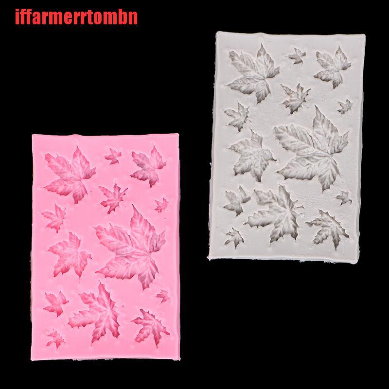 {iffarmerrtombn}1/2pcs 3D Silicone Baking Mold DIY Maple Leaf Mould Chocolate Fondant Cake Decor TYW