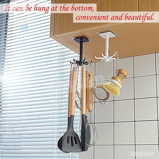 Móc treo đồ dán tường xoay 360 độ chống nước cho nhà bếp nhà tắm