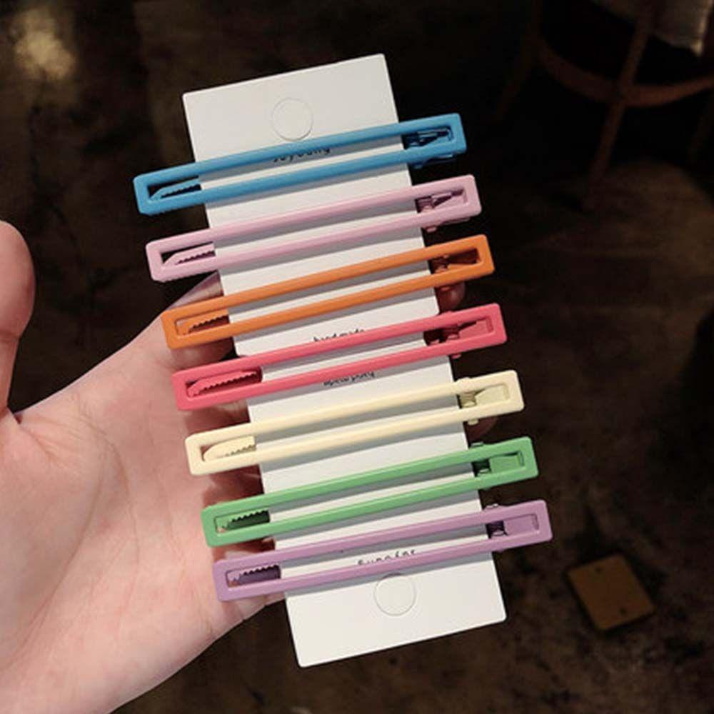 1 Set Kẹp Tóc Mỏ Vịt Nhiều Màu Sắc Họa Tiết Hình Học Trái Tim Vương Miện Tình Yêu Màu Trơn