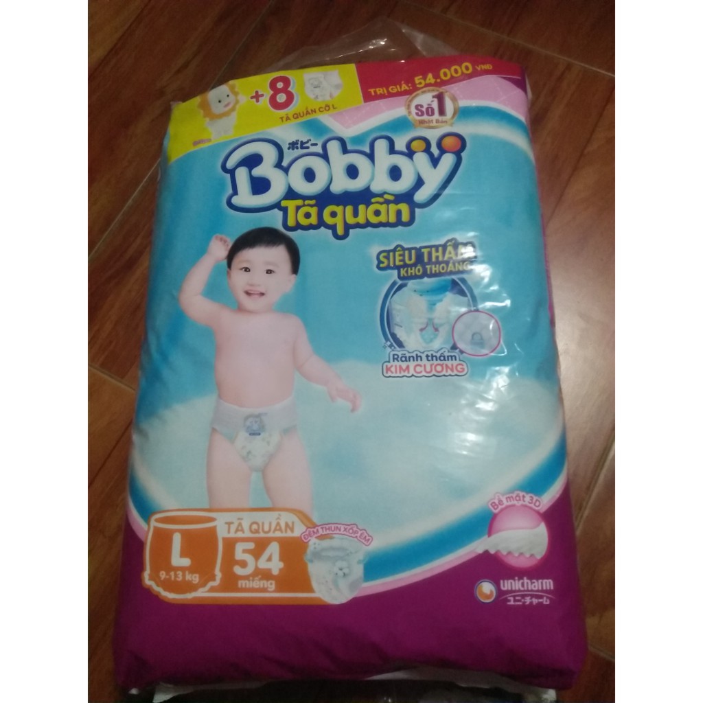 Tã quần Bobby M62+8, L54+8,XL48+8