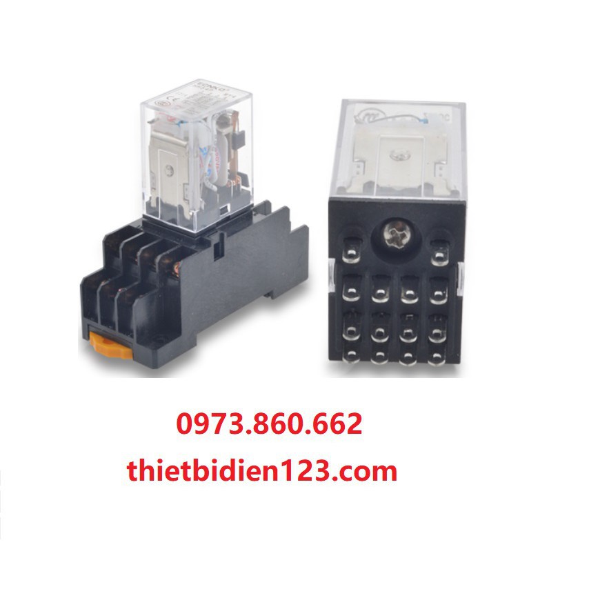 Rơ le trung gian 8 chân 220v, 24vac, 24vdc, 110vac, 380vac ( kèm đế ) MY2N-J