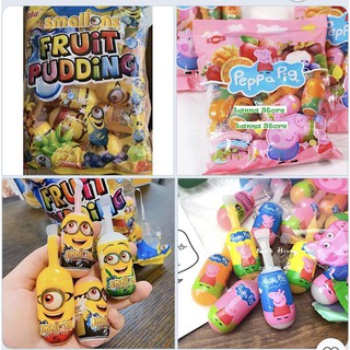 [Siêu Hot] Thạch Rau Câu Trái Cây Peppa Pig / Minion  Smallons Fruit Pudding Hongkong - gói 700gr