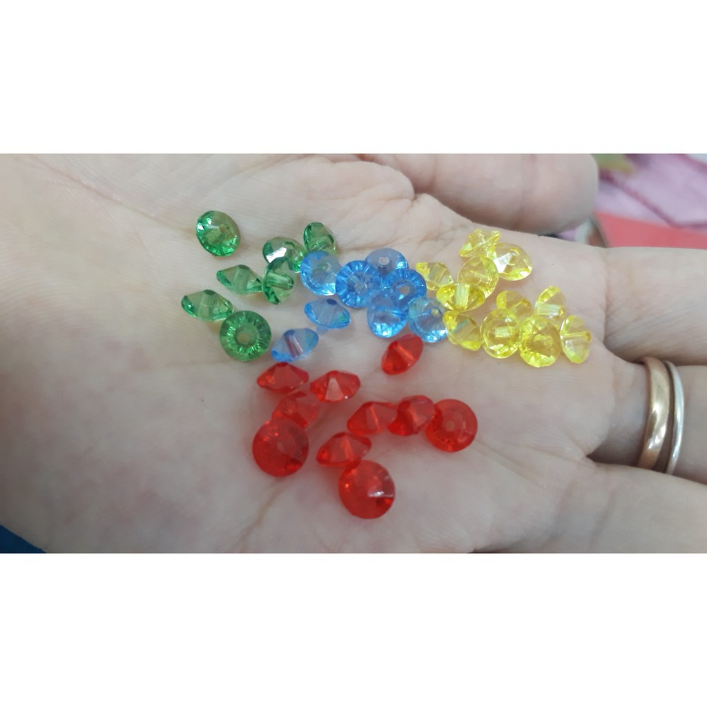 10-25-50gam cườm dĩa nhiều màu 4x6mm
