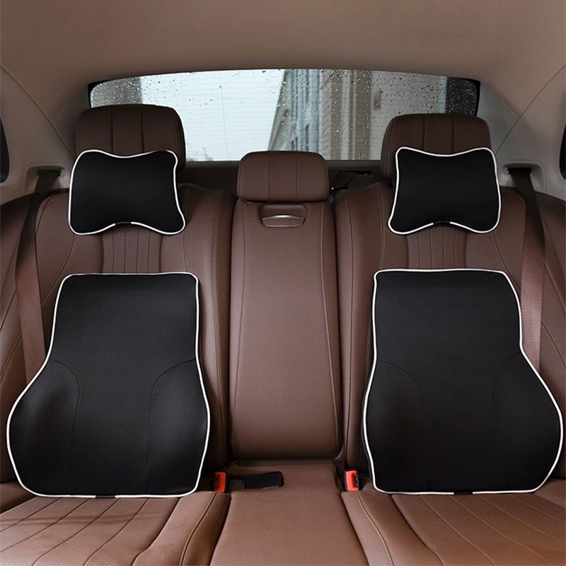 Set gối tựa đầu và đệm tựa lưng xe hơi BLALION cao su non mềm mại hỗ trợ vùng cổ và lưng (có bán lẻ)