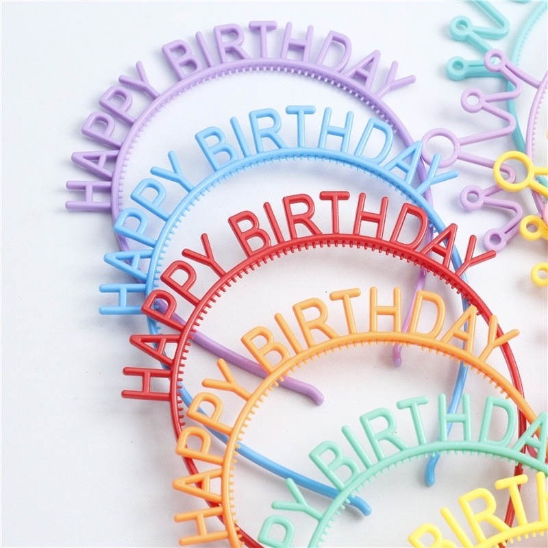 Băng Đô In Chữ Happy Birthday Dễ Thương Dùng Làm Phụ Kiện Chụp Ảnh Cho Bé Gái