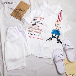 𝑪𝑶𝑪𝑶 𝑩𝑰𝑲𝑰𝑵𝑰 Bộ Đồ Ngủ - Đồ Mặc Nhà Lụa Satin ( LTCD20029 )