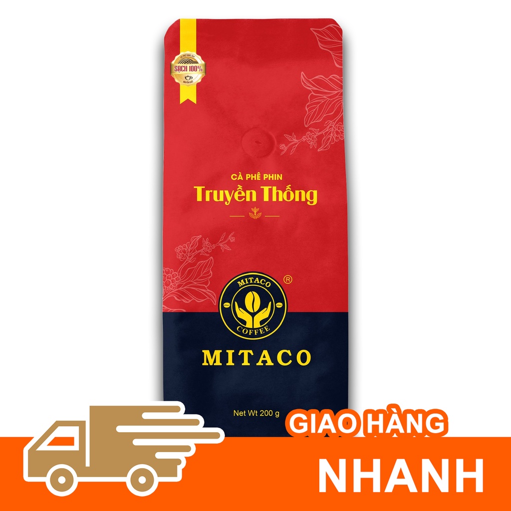 Cà phê phin nguyên chất Truyền Thống MITACO COFFEE (Gói 200g)