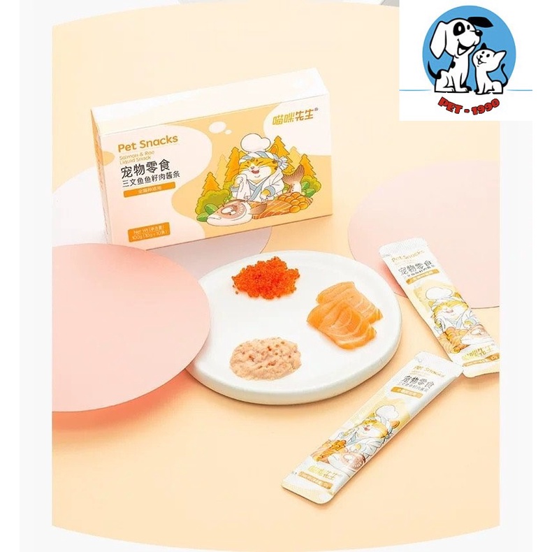 Thanh Súp Thưởng Pate Pet Snacks 15gr Thức Ăn Vị Cá Tuyết Dinh Dưỡng Cho Chó Mèo