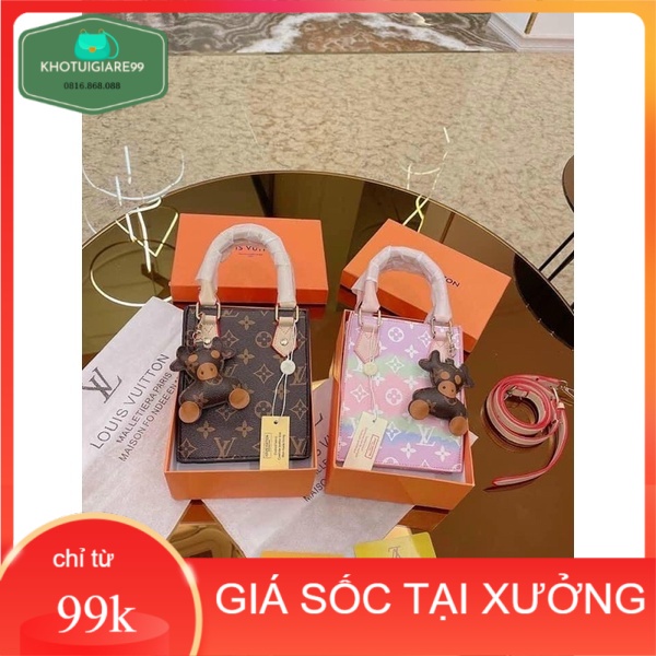 Túi xách chữ nhật lệ vi kèm thú