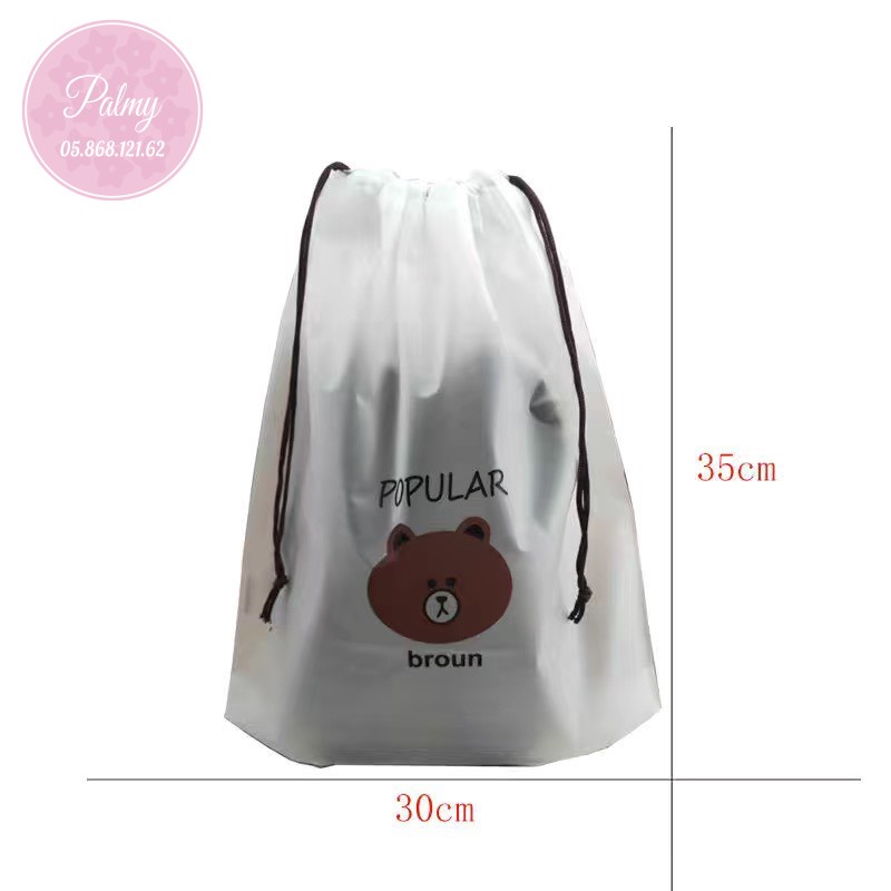 Túi đựng giày dép size to có dây rút hoạ tiết chống bụi bẩn tiện lợi trời mưa, du lịch - Palmy Shop